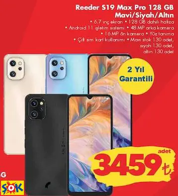 REEDER S19 MAX PRO 128 GB MAVİ/SİYAH/ALTIN REEDER S19 MAX PRO 128 GB MAVİ/SİYAH/ALTIN